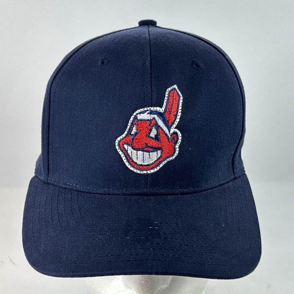 Vintage Cleveland Indians Hat Cap Snap Back Drew Pearson LED Lights Wahoo Logo